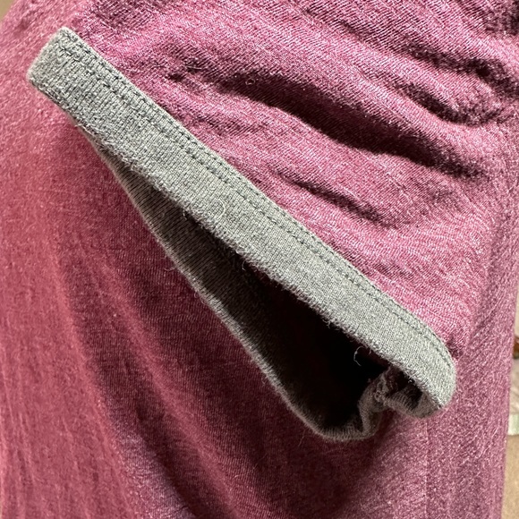 Vans‎ Cotton T Shirt Dress Short Sleeve  Size Medium Plum with Gray Trim - Picture 7 of 10